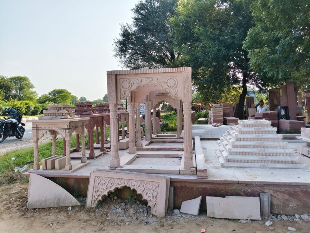 Red And Pink Sandstone Chatri