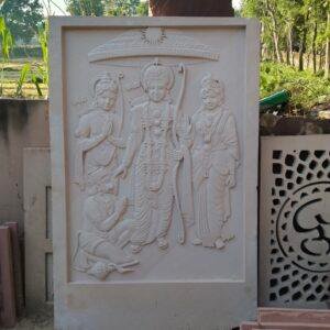 Pink sandstone carving