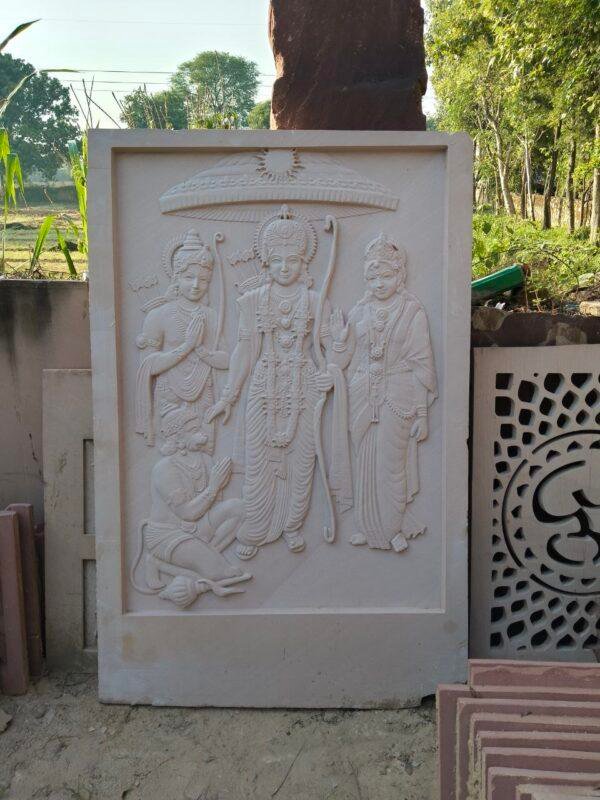 Pink sandstone carving
