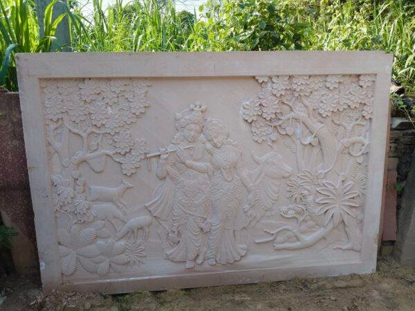 Pink sandstone carving