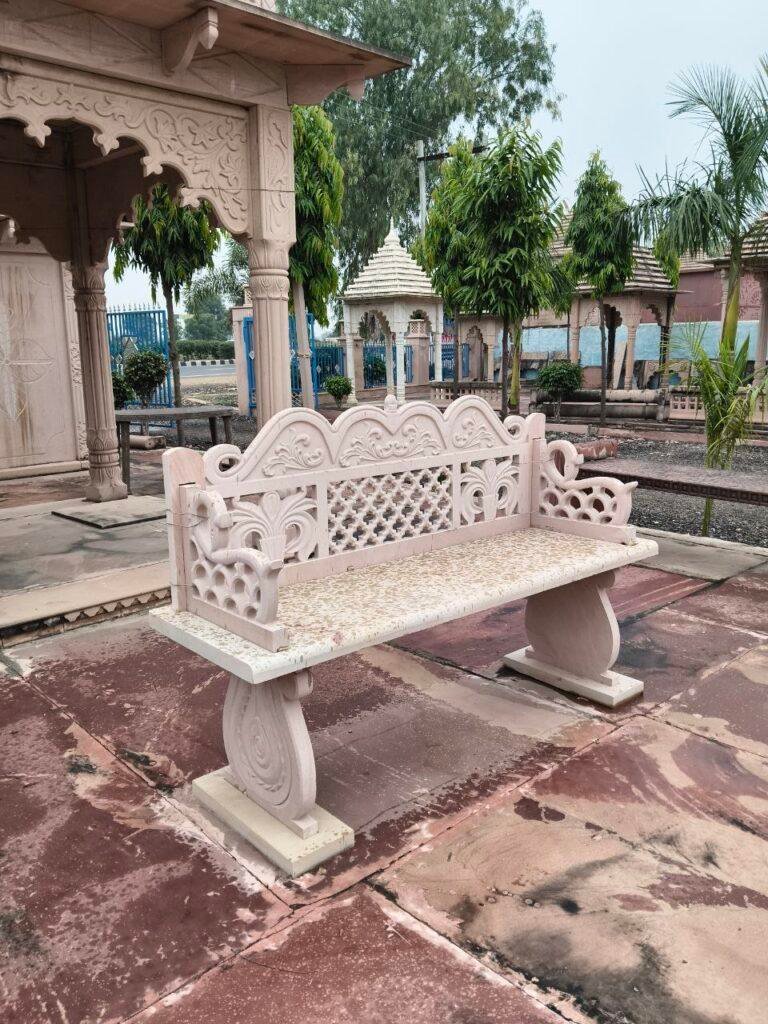 Sandstone Carved Garden Bench