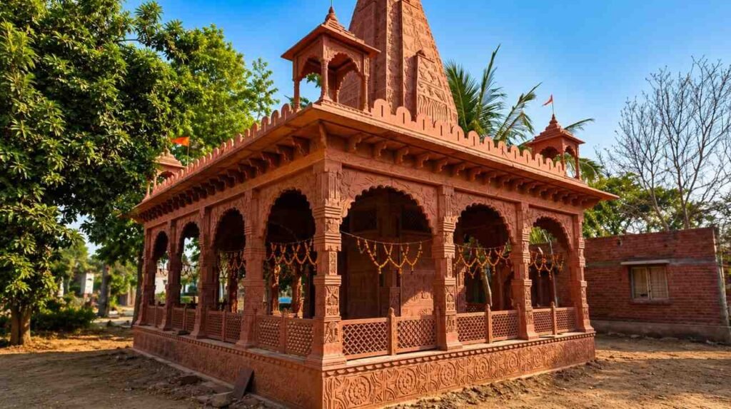Sandstone Temple Manufacturers in India crafting premium pink and red sandstone temples with traditional hand carving