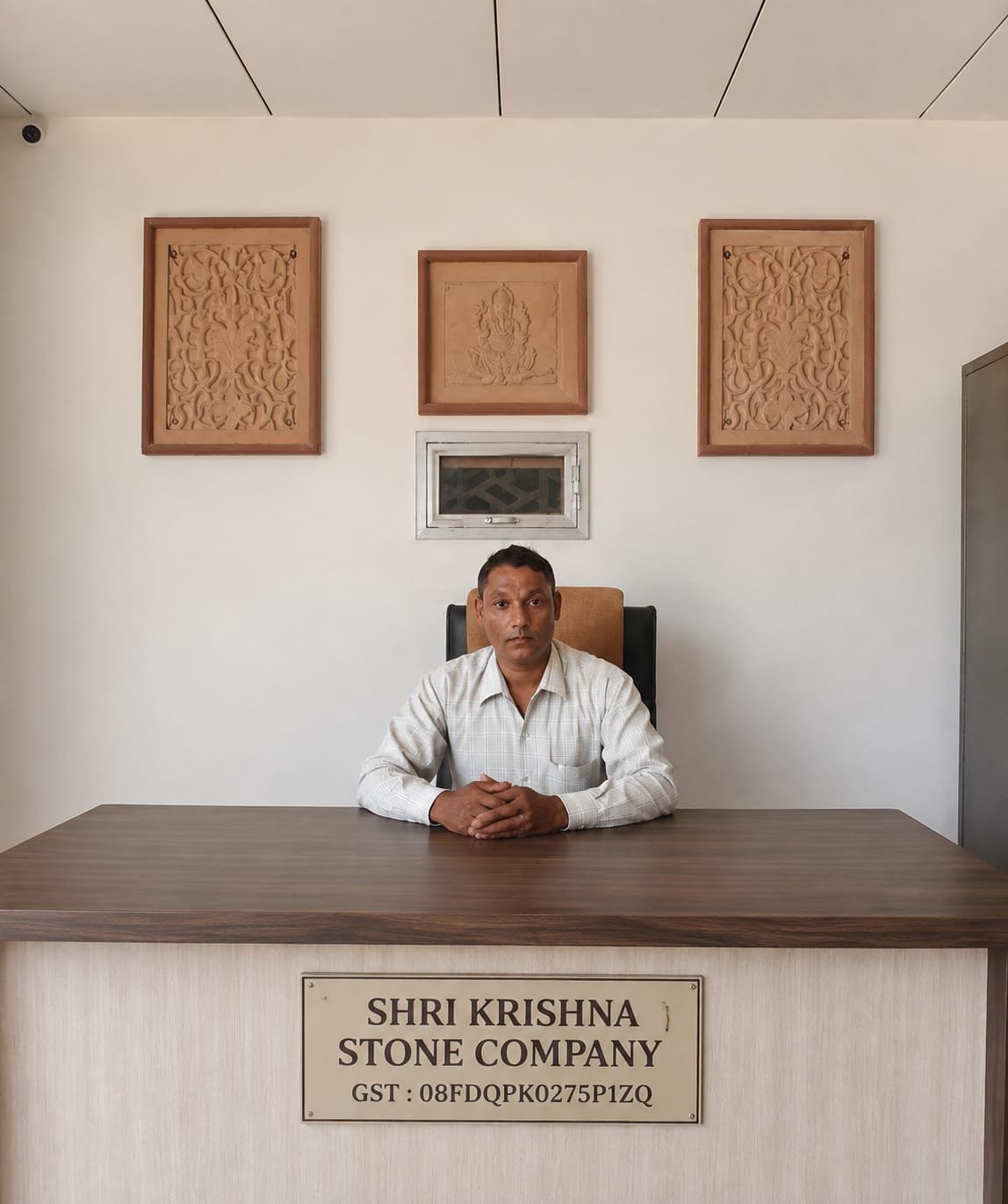 Shri Krishna Stone Company sandstone manufacturing workshop in Rajasthan