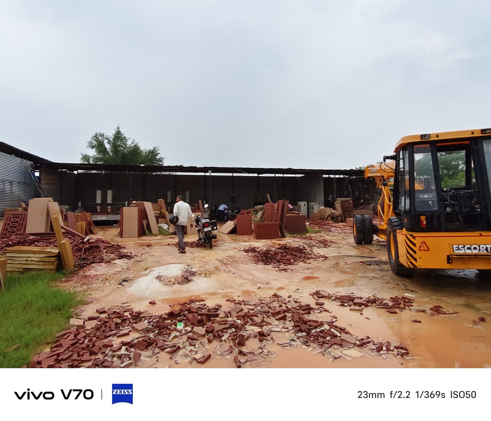Sandstone manufacturing factory and workshop exterior