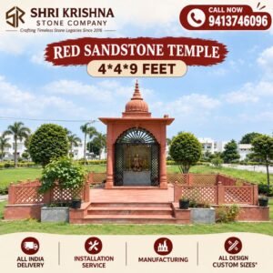 4x4 feet red sandstone temple price