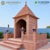6 × 6 × 14 feet red stone mandir for home