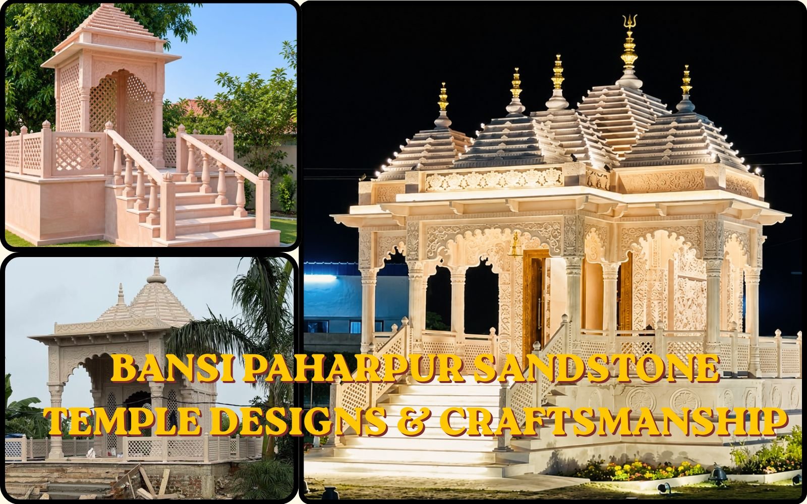 Bansi Paharpur sandstone temple with carved pillars and traditional stone details